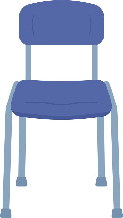 Blue Empty Chair Semi Flat Color Vector Object Editable Figure Full