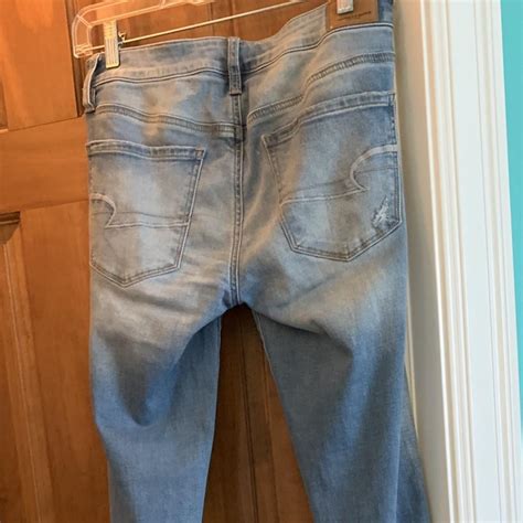 American Eagle Light Wash Ripped Jeans Slightly Worn Depop