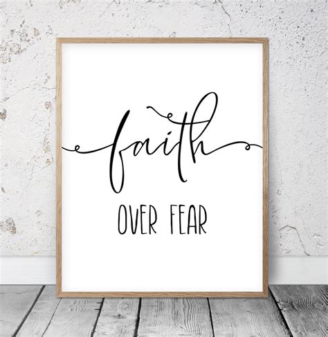 Faith Over Fear Bible Verse Printable Wall Art Christian Etsy