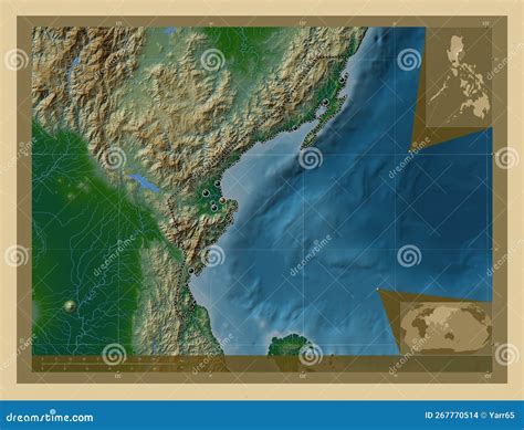 Aurora Philippines Physical Major Cities Stock Illustration