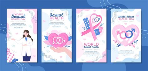 World Sexual Health Day Social Media Stories Template Flat Cartoon