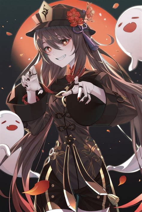 Artwork Hu Tao Brunette Genshin Impact Fan Art HD Phone Wallpaper Rare Gallery