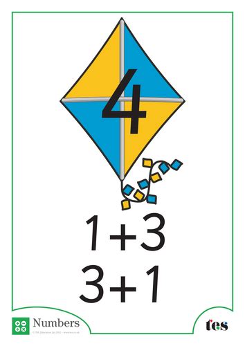 Additions Sheets Total 4 Kites Theme Teaching Resources