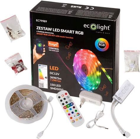 Ecolight Muzyczna Taśma Led Rgb Kolorowa Smd5050 5M Zestaw Opinie i