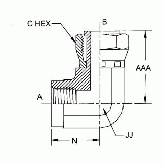 Brennan FP FFSS 90 Elbow O Ring Face Seal Fittings FS6503 FG