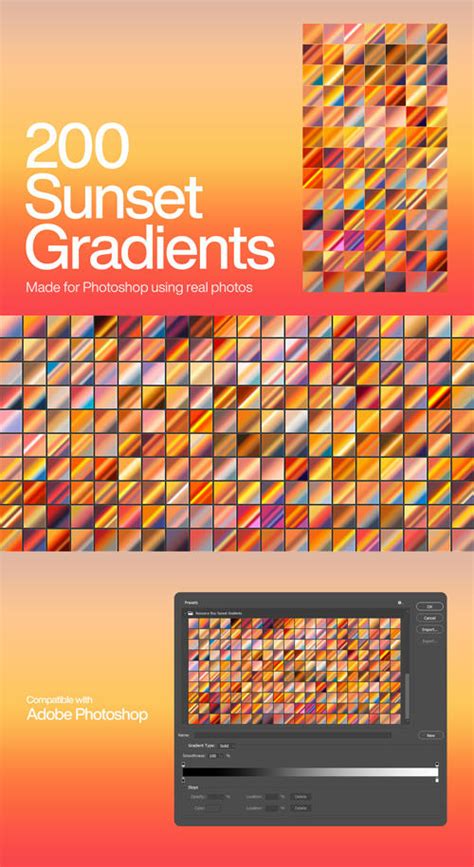 200 Sunset Gradients for Photoshop by avxgfx on DeviantArt