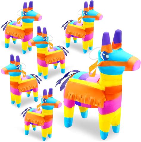 Turnmeon 6 Pcs Mini Pinata 5 5 X 7 5 Rainbow Color Pinata For Mexican Fiesta