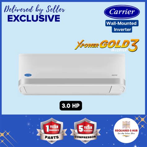 Carrier Wall Mounted Split Type XPower Gold 3 Inverter Aircon Unique