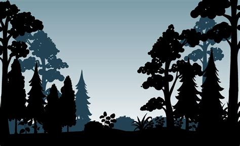 Silhouette Shadow Of Forest Scene 7298393 Vector Art At Vecteezy