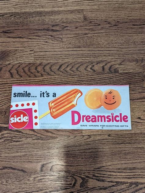 1974 Orange Creamsicle Dreamsicle Popsicle Ice Cream Bar Sign Etsy