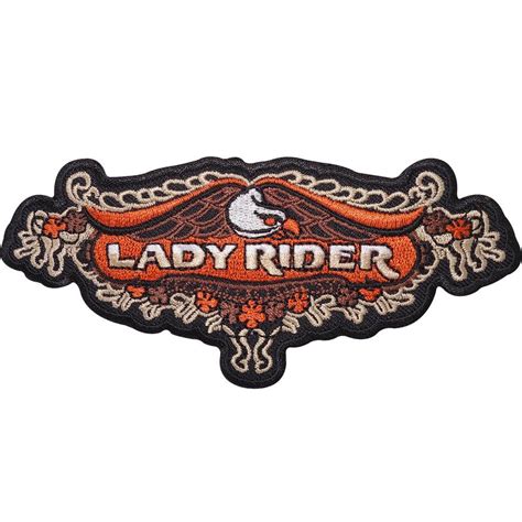 Lady Rider Embroidered Iron Sew On Patch Womens Ladies Motorcycle Jacket Badge Sew On Patches