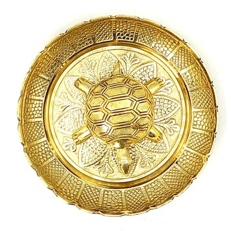 Brass Handicraft Vastu Feng Shui Tortoise Turtle With Plate