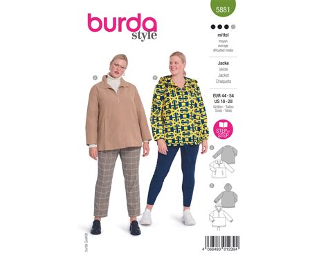 Schnittmuster Burda Style Jacke Plus Size Der Buntspecht Shop