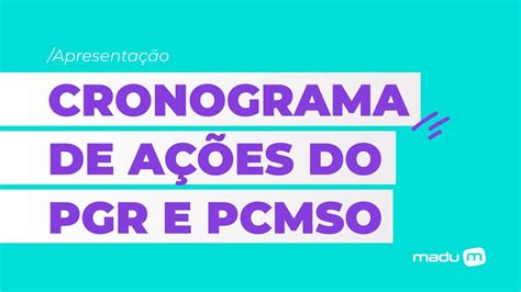 Cronograma De A Es Pgr E Pcmso Software Madu Youtube