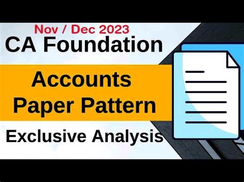 CA Foundation 2023 Accounts Paper Pattern In Detail Chapter Wise