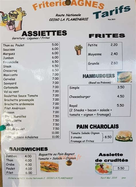 Friterie Agnès à La Flamengrie menu et photos