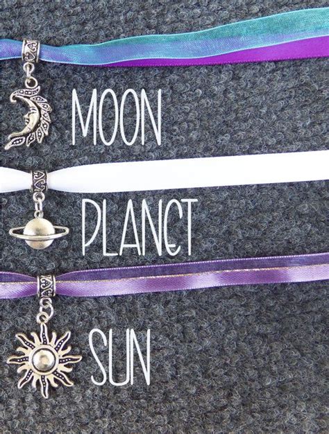 Celestial Charm Ribbon Lace Choker Necklace With Moon Sun Or Etsy