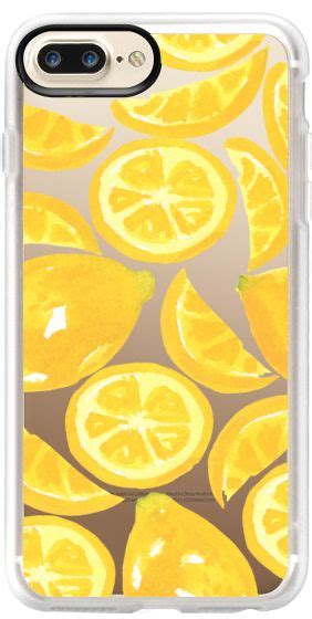 Casetify Iphone 7 Plus Classic Grip Case Watercolor Lemon Fruit Citrus Yellow Tropical Fruit