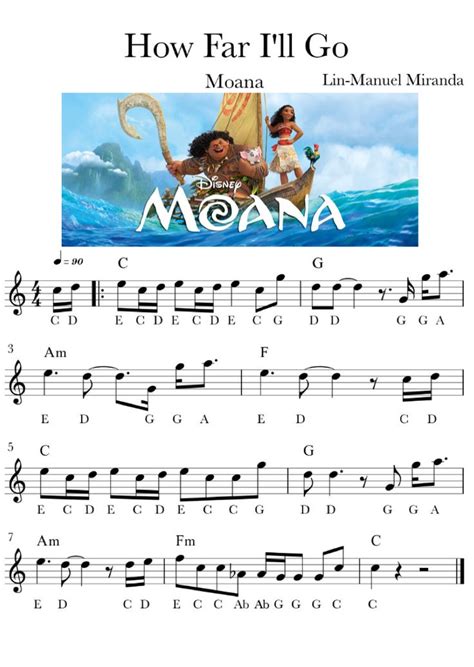 Moana How Far I Ll Go Lyrics Printable