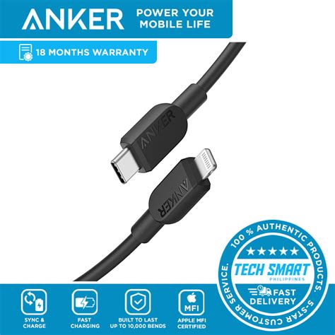 Anker 310 USB C to Lightning Cable, USB-C to Lightning Cable (6ft), MFi ...