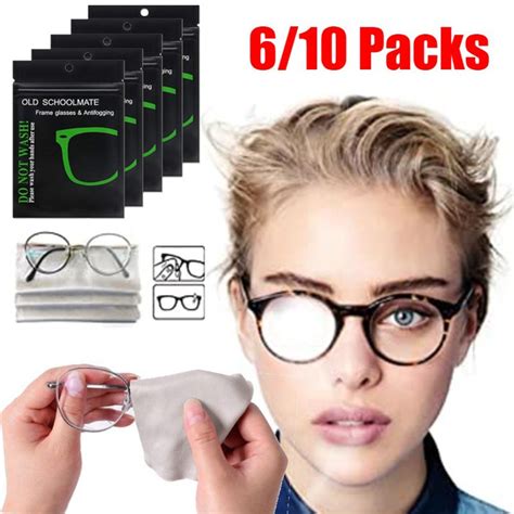 6 10 Packs Reusable Anti Fog Wipes Glasses Pre Moistened Anti Fog Lens Cloth Defogger Eyeglass