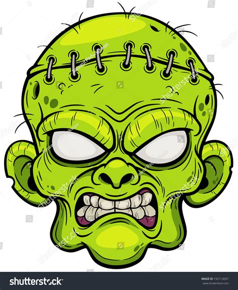 Vector Illustration Of Cartoon Zombie Face Royalty Free Stock Vector