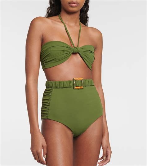 High Rise Bikini Bottoms In Green Johanna Ortiz Mytheresa