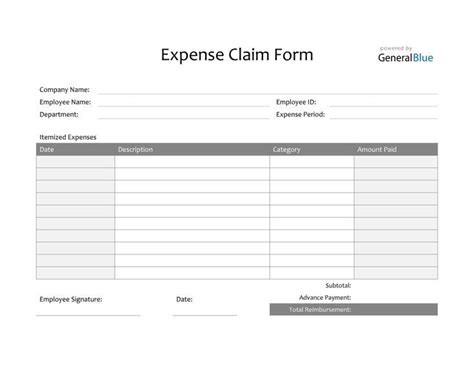 This Expense Claim Form Is Perfect For Employees Requesting