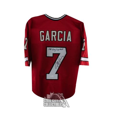 Jeff Garcia Autographed Calgary Stampeders Custom Red Football Jersey