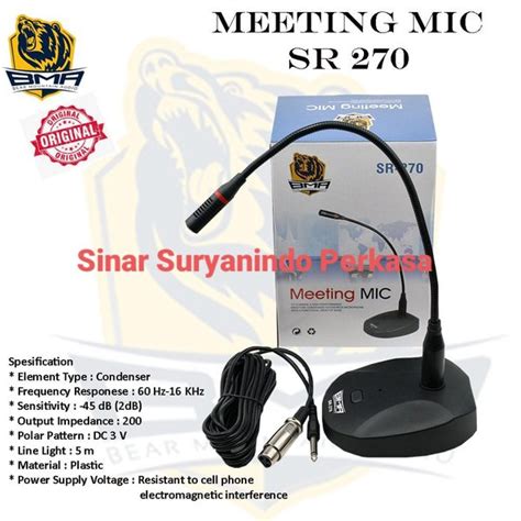 Jual Mic Meja Meeting Microphone Bma Sr270 Mik Mimbar Di Lapak Sinar