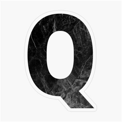 Black Marble Initial Letter Q Sticker For Sale By Kosmi Design