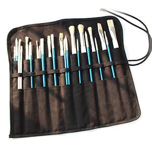 TSLBW Canvas Brush Roll Up Bag Pockets Artist Paint Brush Roll Up Bag