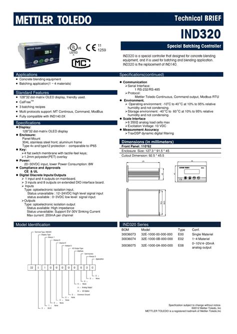 Bộ chỉ thị IND320 Mettler Toledo