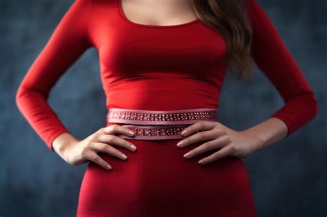 Premium Ai Image A Woman Showing Her Waist And Standing In Front Of A