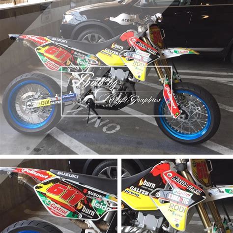 Bk Yellow Red Rise Racing Graphics Kit Fits Suzuki Drz400 Drz 400