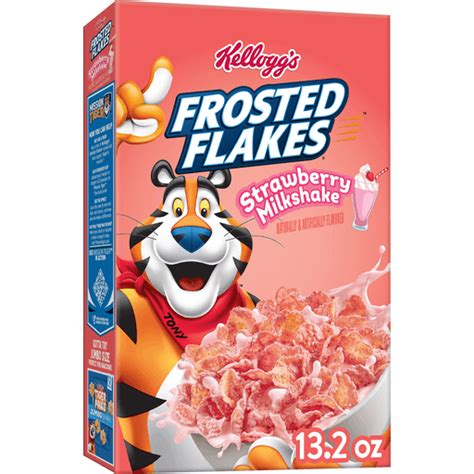 Kelloggs Frosted Flakes Breakfast Cereal Strawberry Milkshake 132 Oz Buehlers