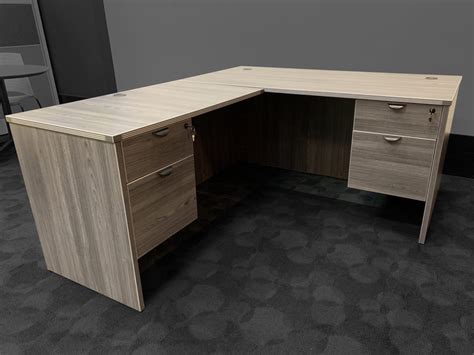 New Cherry Laminate L Shape Desk Orlando Desks At Office Liquidation