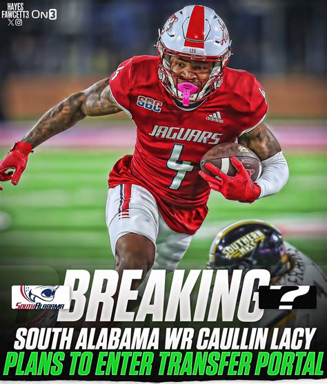 South Alabama Star WR Caullin Lacy plans to enter the Transfer Portal ...