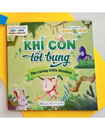 Ngụ Ngôn Nhân Quả Khỉ Con Tốt Bụng Truyện Tranh Song Ngữ Việt Anh Tô