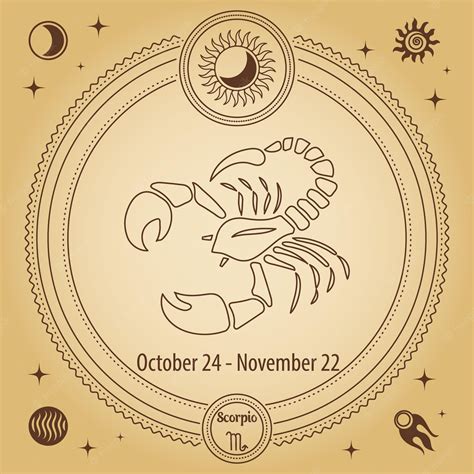 Signo Del Zodiaco Escorpio Signo Del Horóscopo Astrológico Esquema De