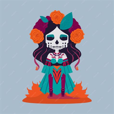 Premium Vector Muerte Girl Vector Illustration Mascot