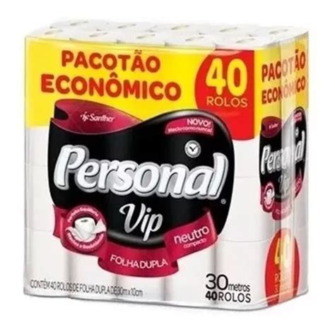 Papel Higiênico Personal Vip Folha Dupla Embalagem 40 Rolos MercadoLivre