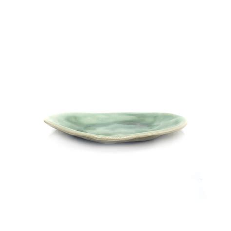 Plato Pan Concha De 12cm De Gres Y Porcelana Verde Pedro Leon Vajillas