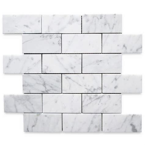 Buy Stone Center Online Carrara White Marble 2x4 Grand Brick Subway