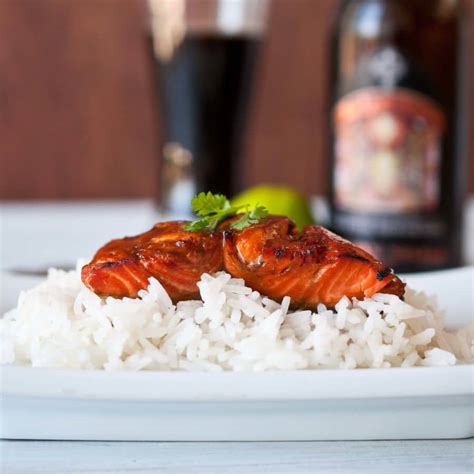 Maple And Bourbon Beer Glazed Salmon