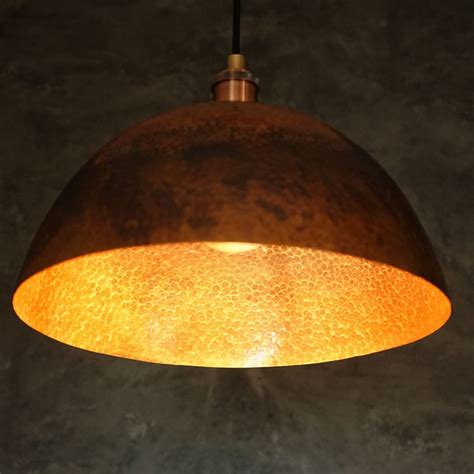 Oxidized Copper Pendant Light Dome Ceiling Light Hanging Kitchen Isl