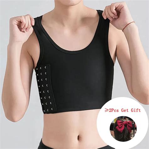 Deruilady Casual Sportwear Chest Breast Binder Trans Crop Top Women