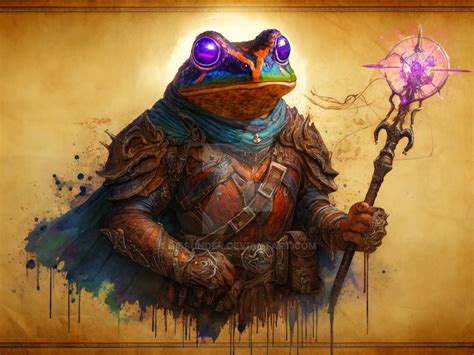 Frogfolk Battle Magician Adoptable Art Portrait 6 By Dissunder On