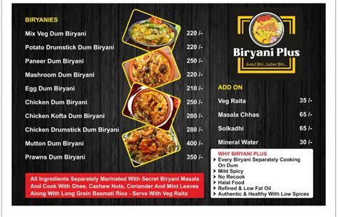 Menu Of Biryani Plus Ulwe Navi Mumbai