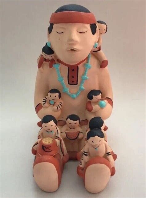 Vintage Cleo Teissedre Native American Storyteller Figurine Signed